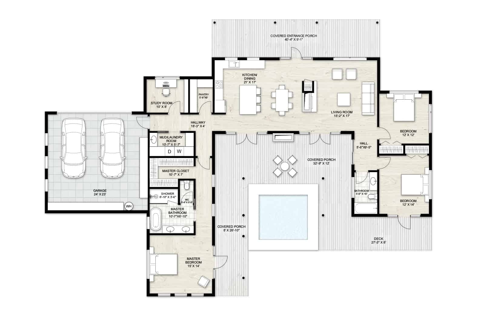 Truoba 921 3 Bedroom Modern Farmhouse Plan Truoba 921 3 Bedroom Modern Farmhouse Plan