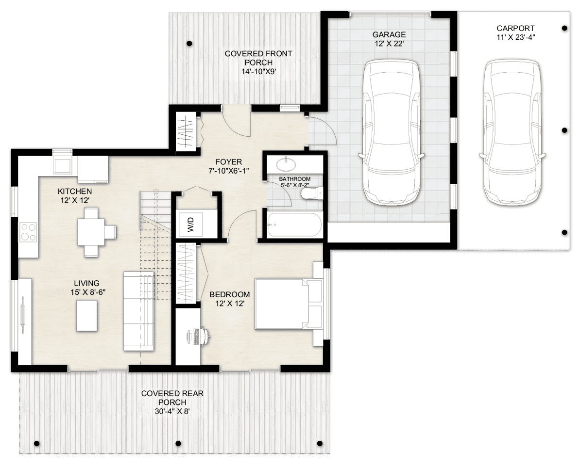 Rear Bedroom House Plans