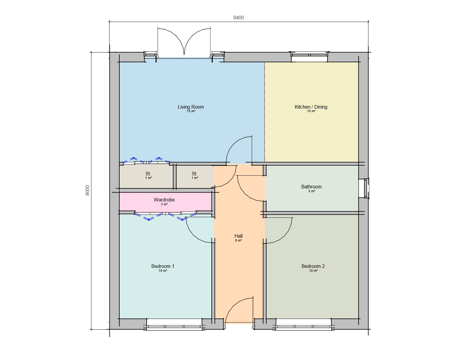 Two Bedroom Bungalow Plans The Brierley Houseplansdirect