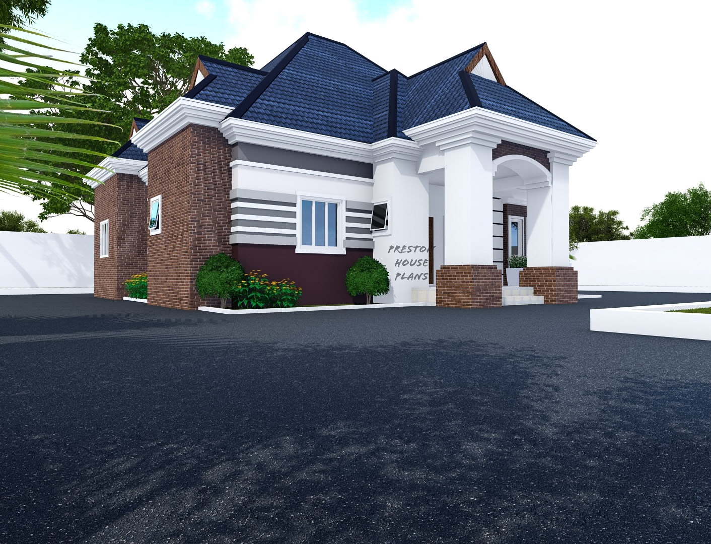 Two Faced 4 Bedroom Bungalow Preston House Plans