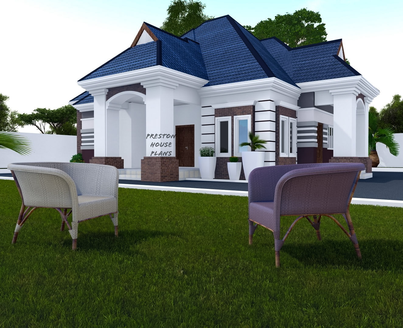 Two Faced 4 Bedroom Bungalow Preston House Plans