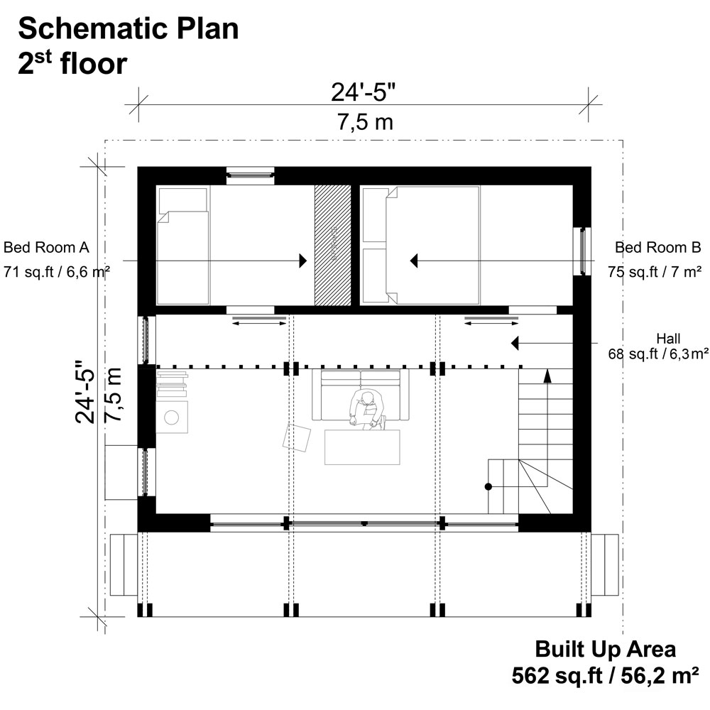 Two Story Flat Roof House Plans Billie