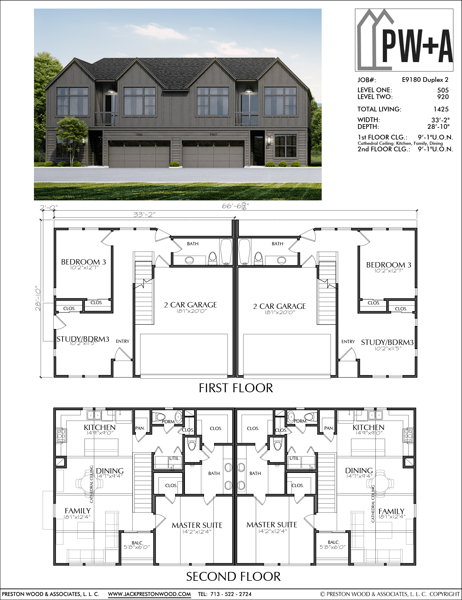 Two Story Small Home Plan E9180 A Duplex 2 Jack Preston Wood