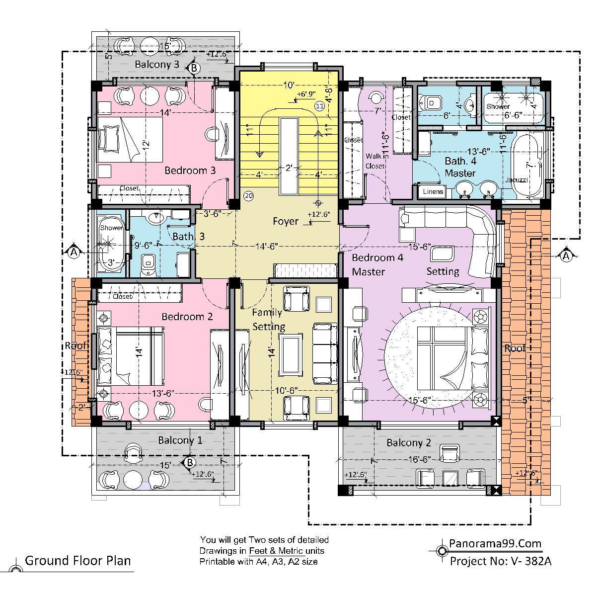 Modern Four Bedroom House Plan