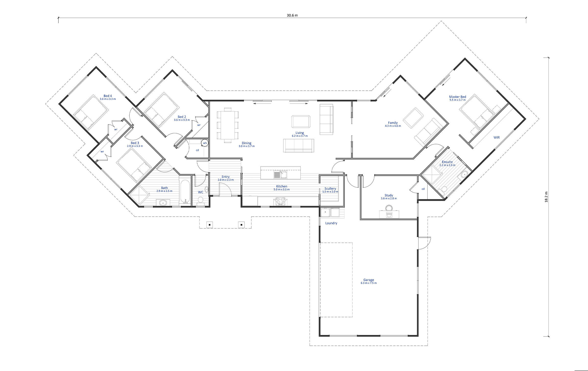 Wairiti 5 Bedroom House Plan Latitude Homes Wairiti 5 Bedroom House Plan Latitude Homes