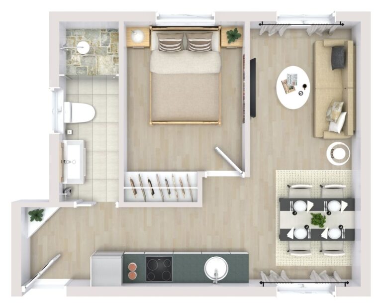 1 Bedroom House Plan Examples