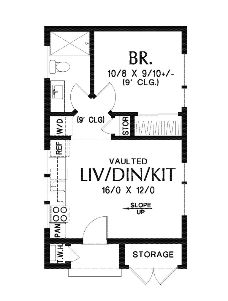 1 Bedroom Modern Style House Plan 2349 The Piccolo 2349