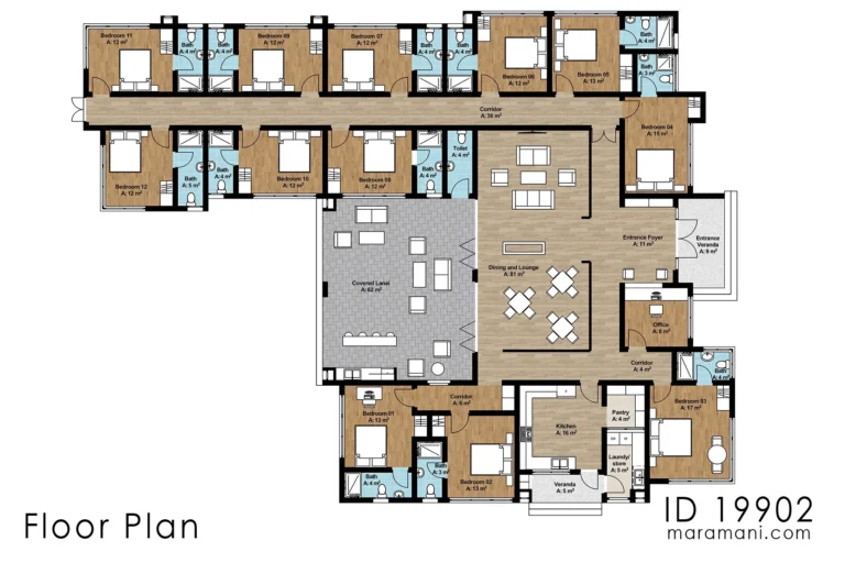 12 Bedroom Holiday Home ID 19902 House Plan By Maramani