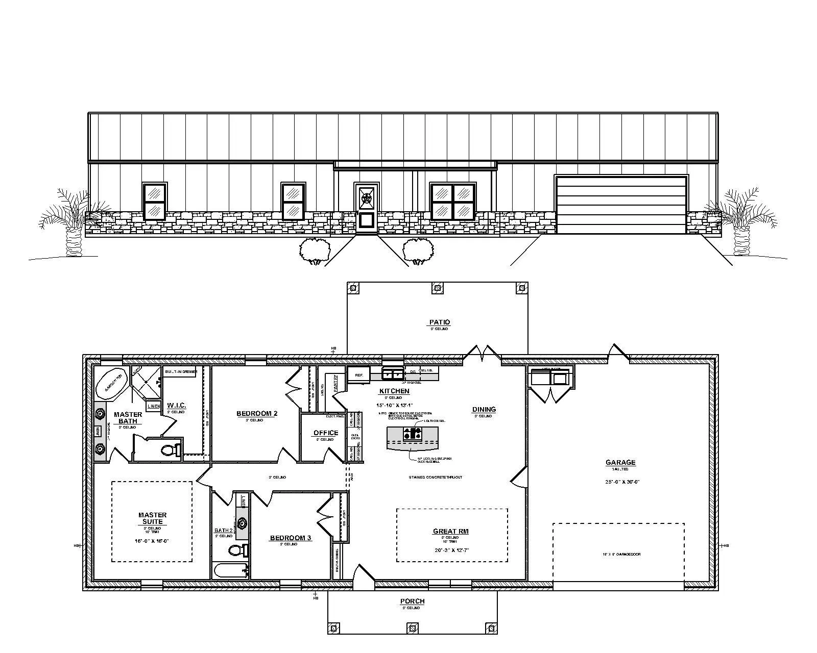 16x40 House Plans 2 Bedroom