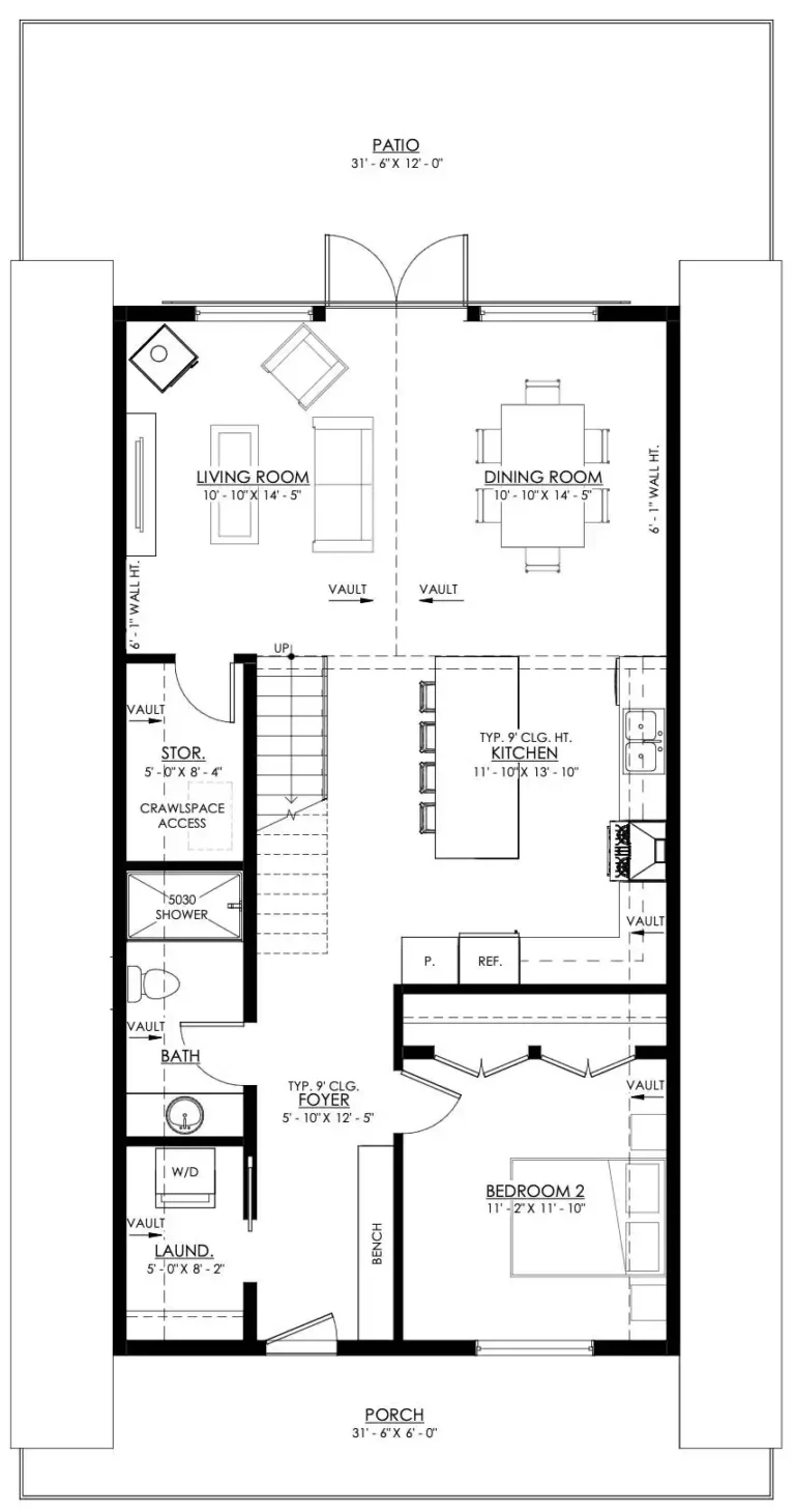 2 Bedroom Arlington A Frame Style House Plan 1083 1083