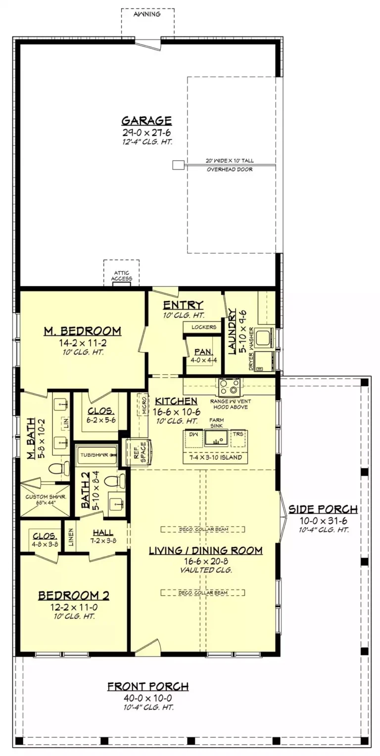 2 Bedroom Barndominium Style House Plan 9282 Balm Bay 9282