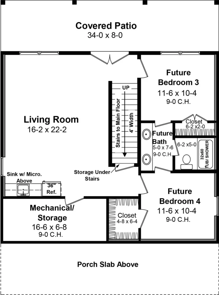2 Bedroom Country Style House Plan 4522 The Woodstream 4522