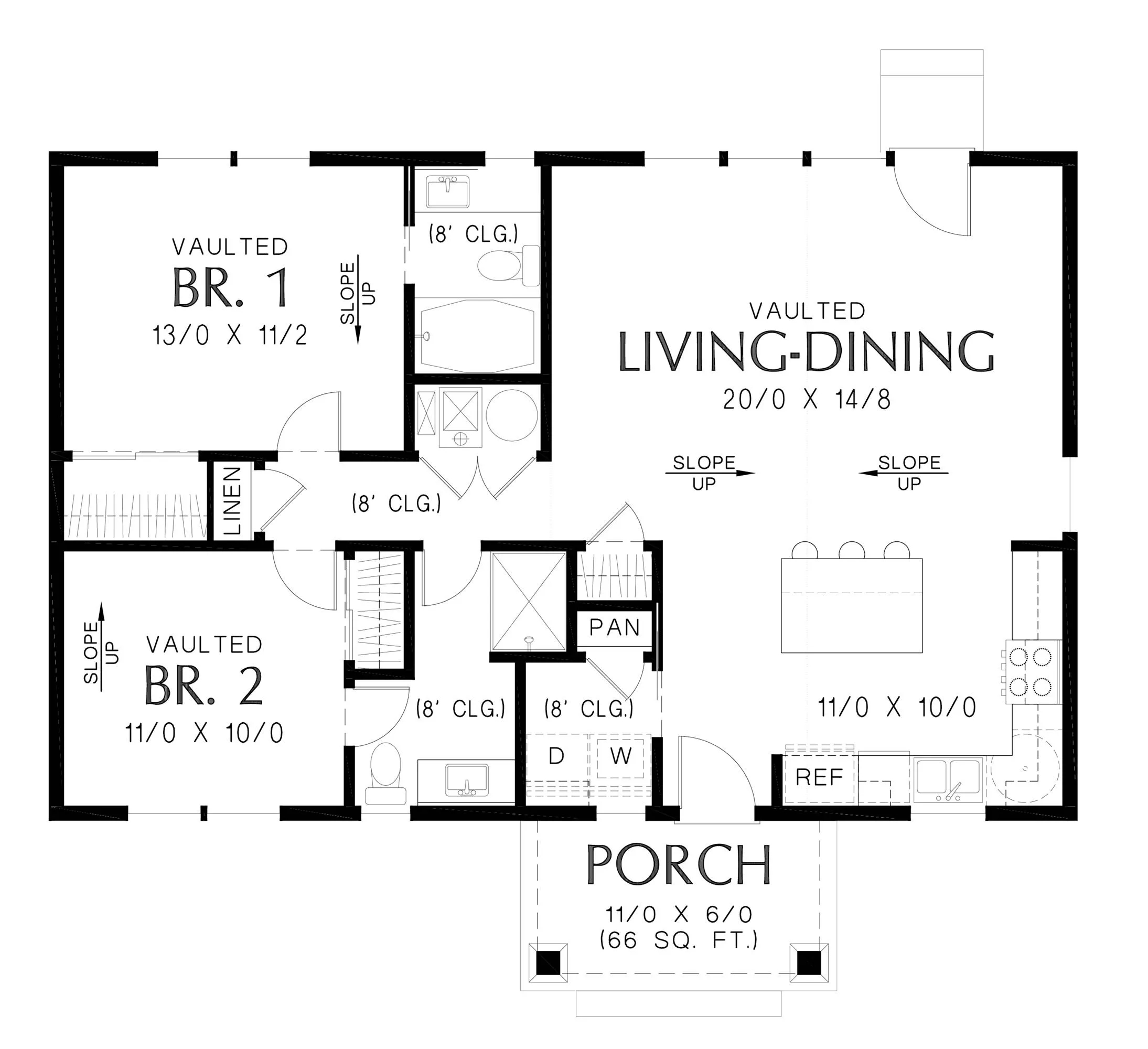 2 Bedroom House Plans Single Story