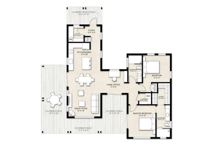2 Bedroom House Plans Truoba For Comfortable Living