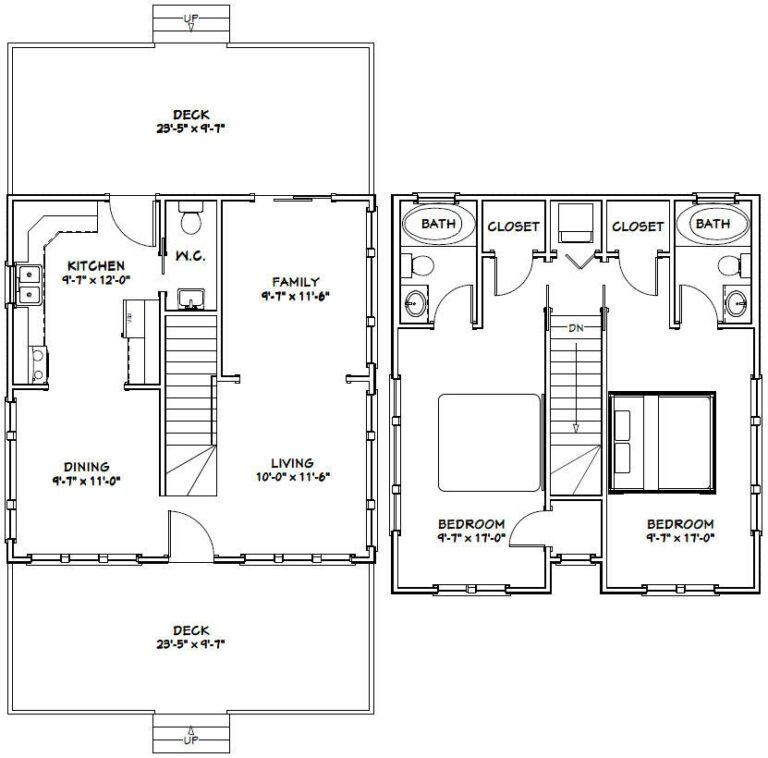 24x24 House 2 Bedroom 2 5 Bath 1 106 Sq Ft PDF Floor Plan Model 5