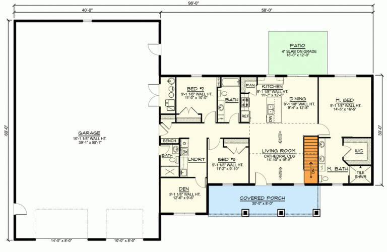 3 Bed Shop House With 2400 Square Foot Garage 135180GRA Architectural Designs House Plans