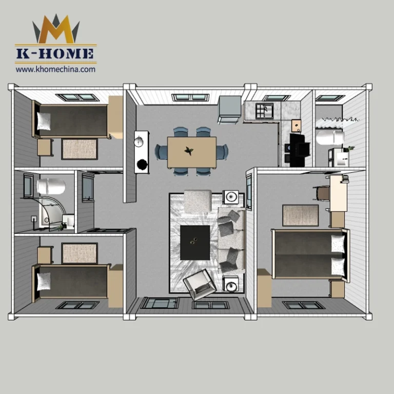 3 Bedroom Container Home Designs With 2 Bathroom Family House Prefab House Made in China