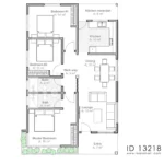 3 Bedroom Floor Plan With Dimensions ID 13218 Design By Maramani