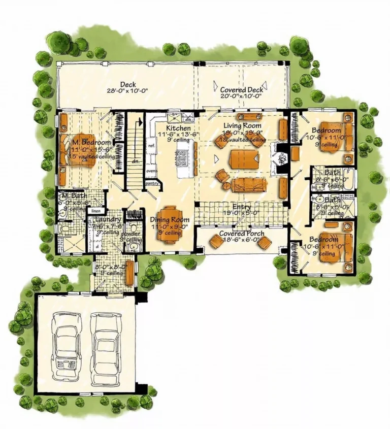 3 Bedroom Mountain Ranch Style House Plan 6531 Cool Springs 6531