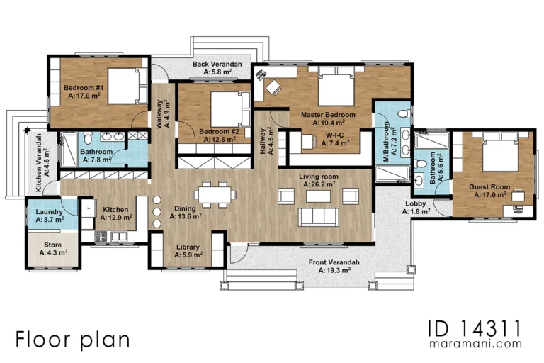 4 Bedroom Bungalow ID 14311 House Plans By Maramani
