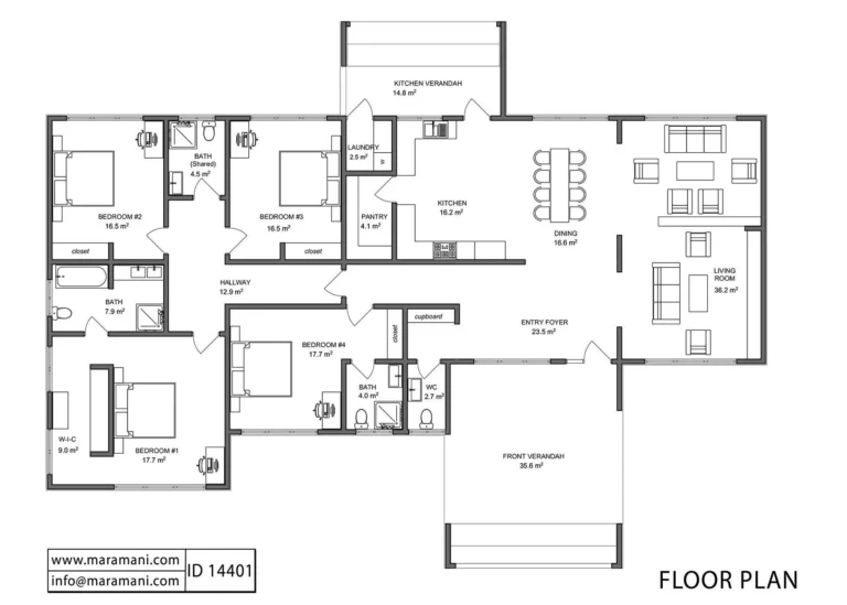 4 Bedroom Countryside House ID 14401 House Plans By Maramani