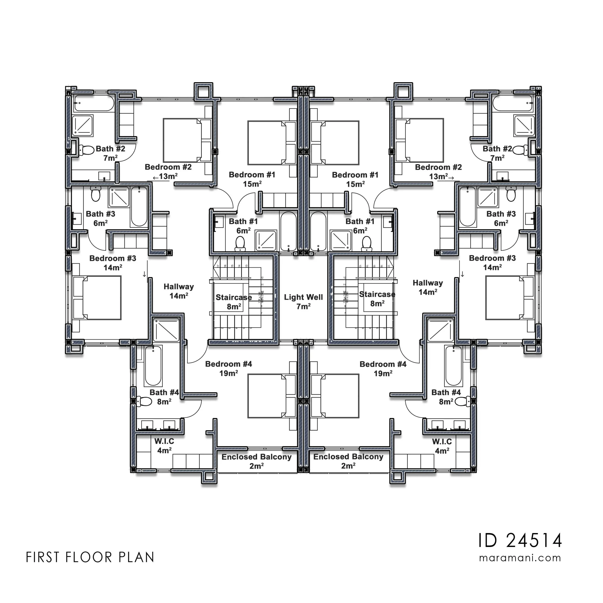 4 Bedroom Duplex House Plans