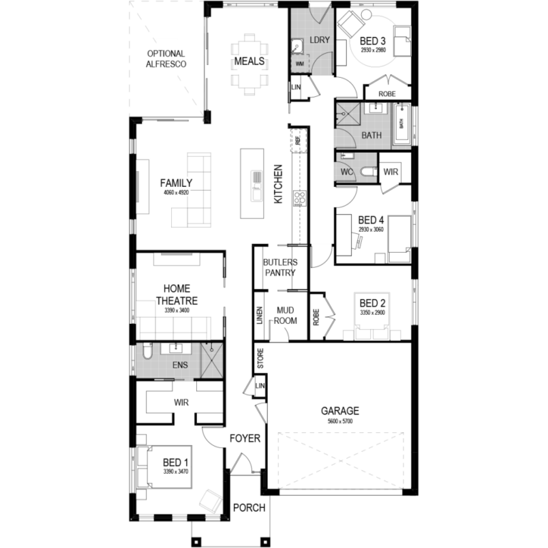 4 Bedroom House Single Storey House Plans