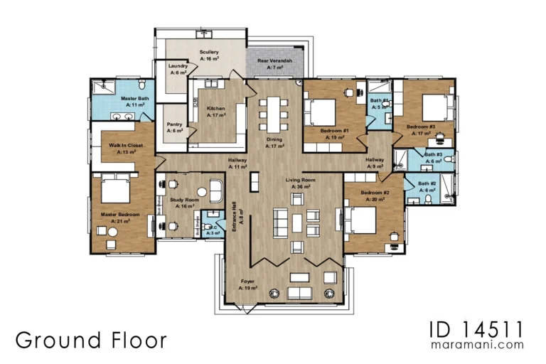 4 bedrooom Modern Bungalow House ID 14511 Plans By Maramani