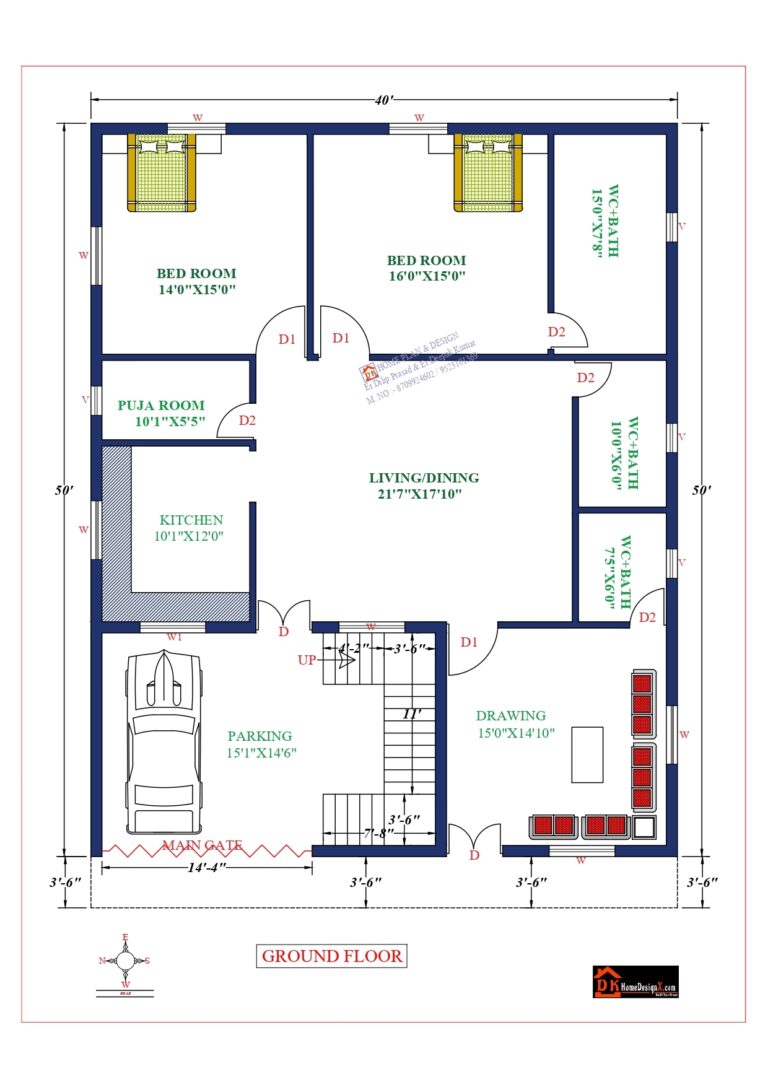 40X50 Affordable House Design DK Home DesignX