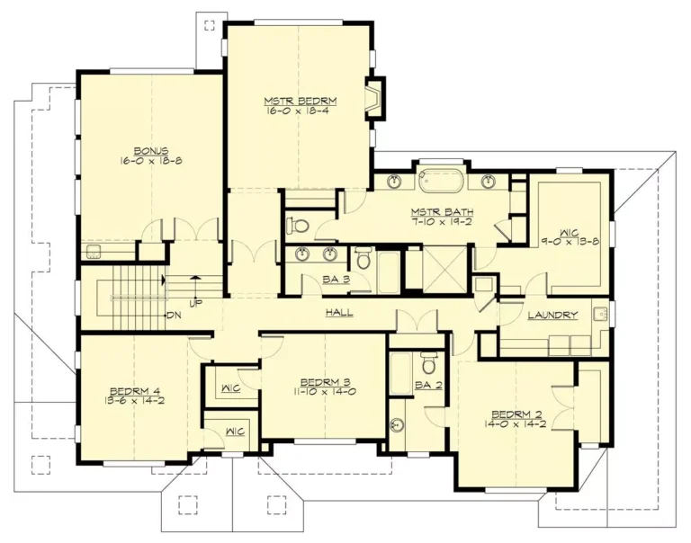 5 Bedroom Craftsman Style House Plan 5072 McNally 5072