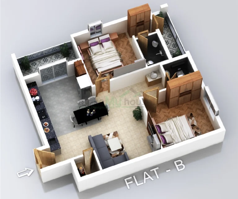 6 Stunning 2 Bedroom House Plan Make My House