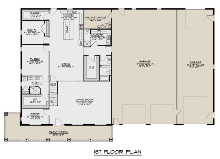 Barn Plan 4 913 Square Feet 4 Bedrooms 3 5 Bathrooms 5032 00155