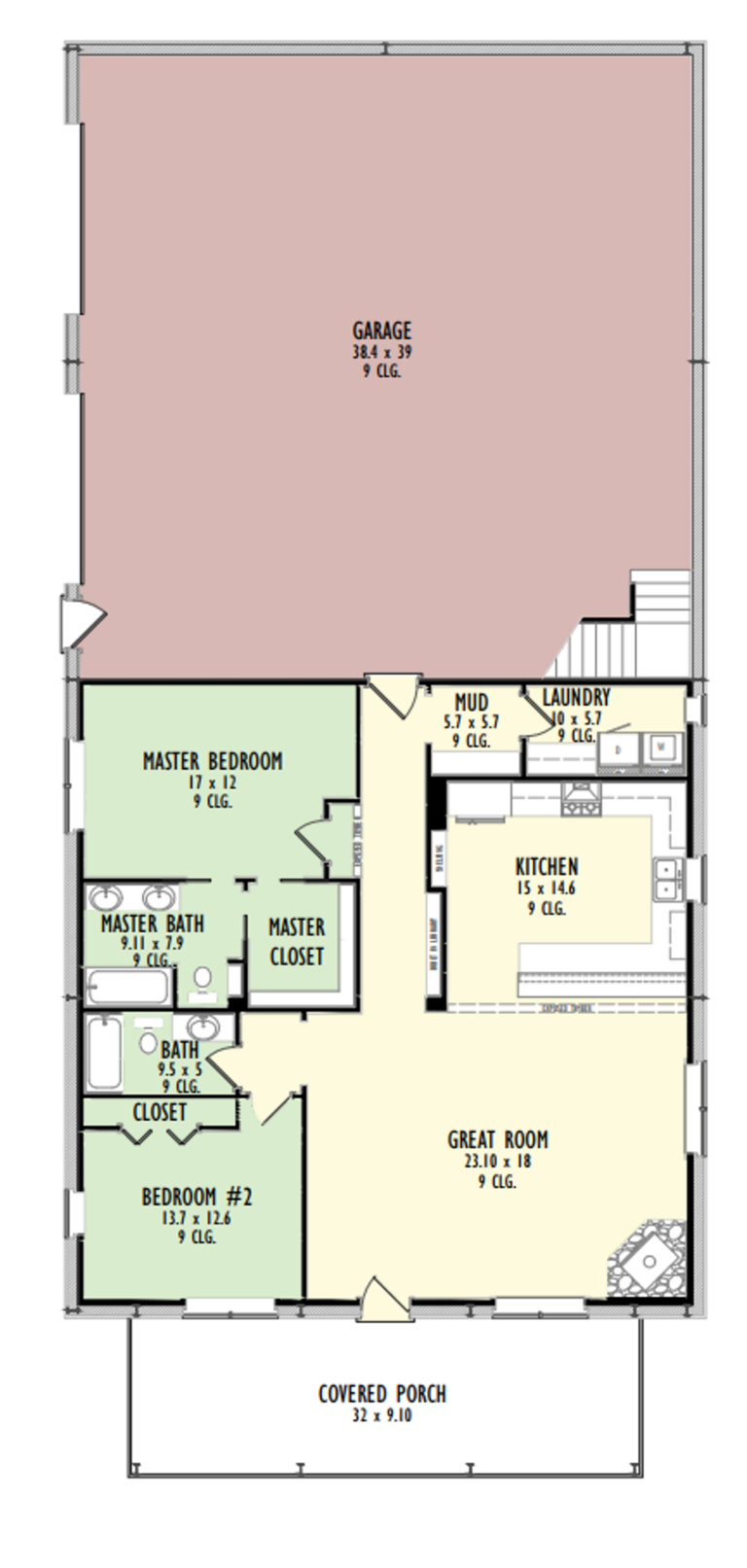 Barndominium Style House Plan 2 Beds 2 Baths 1600 Sq Ft Plan 1092 7