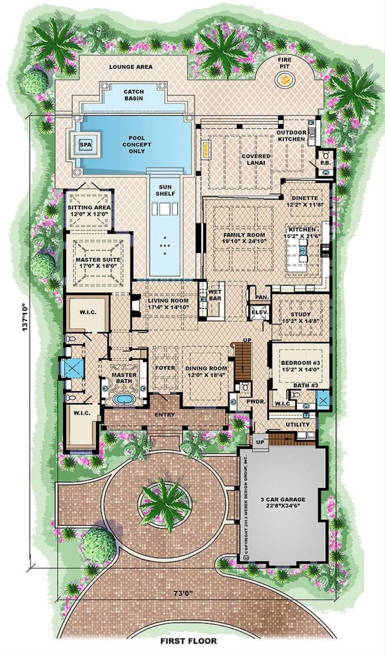 Beach Style House Plan 6 Beds 6 5 Baths 10605 Sq Ft Plan 27 462 Houseplans
