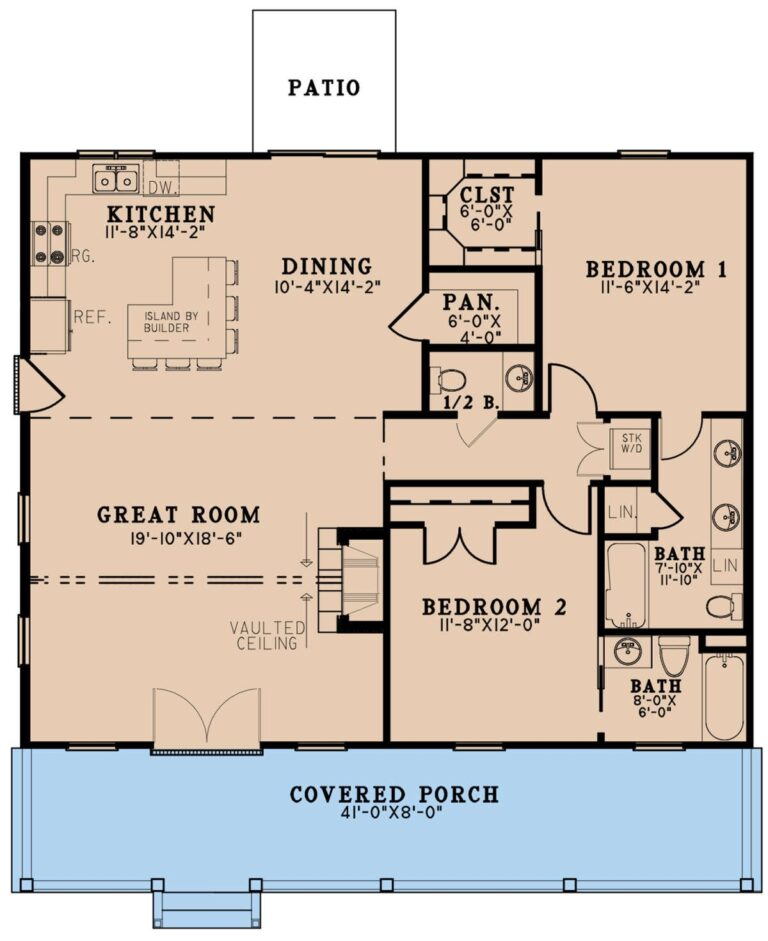Cabin Plan 1 367 Square Feet 2 Bedrooms 2 5 Bathrooms 8318 00268