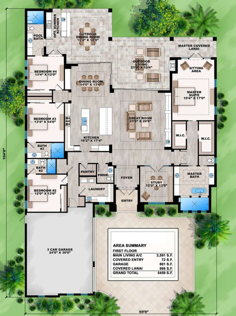 Contemporary Plan 3 591 Square Feet 4 Bedrooms 4 5 Bathrooms 5565 00033