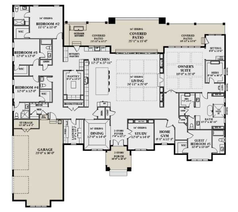 Contemporary Plan 5 038 Square Feet 5 Bedrooms 5 5 Bathrooms 6849 00158