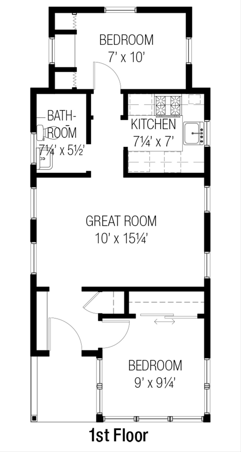 16x30 House Plans 2 Bedroom