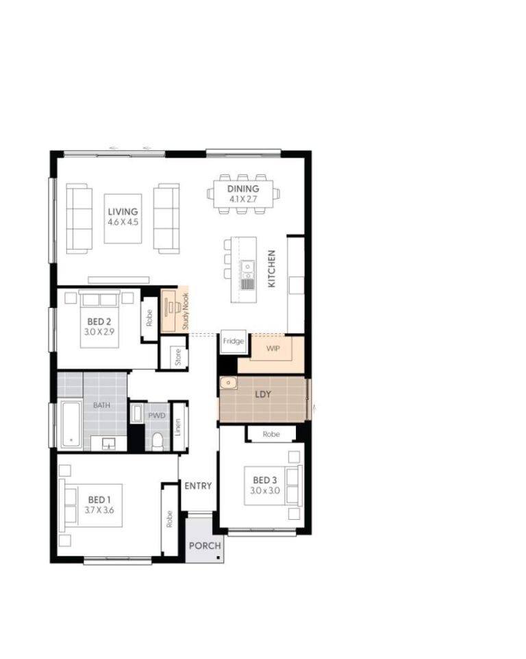 Crystal 14 3 Bedroom Single Storey House Plan Wilson Homes