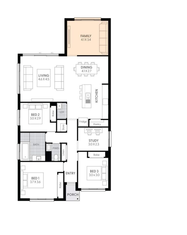 Crystal 14 3 Bedroom Single Storey House Plan Wilson Homes