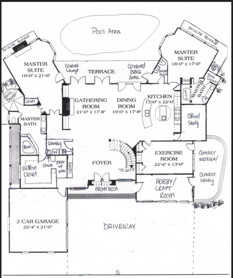 Dual Master Suite Plan With 3rd Bedroom In Loft not Shown R 