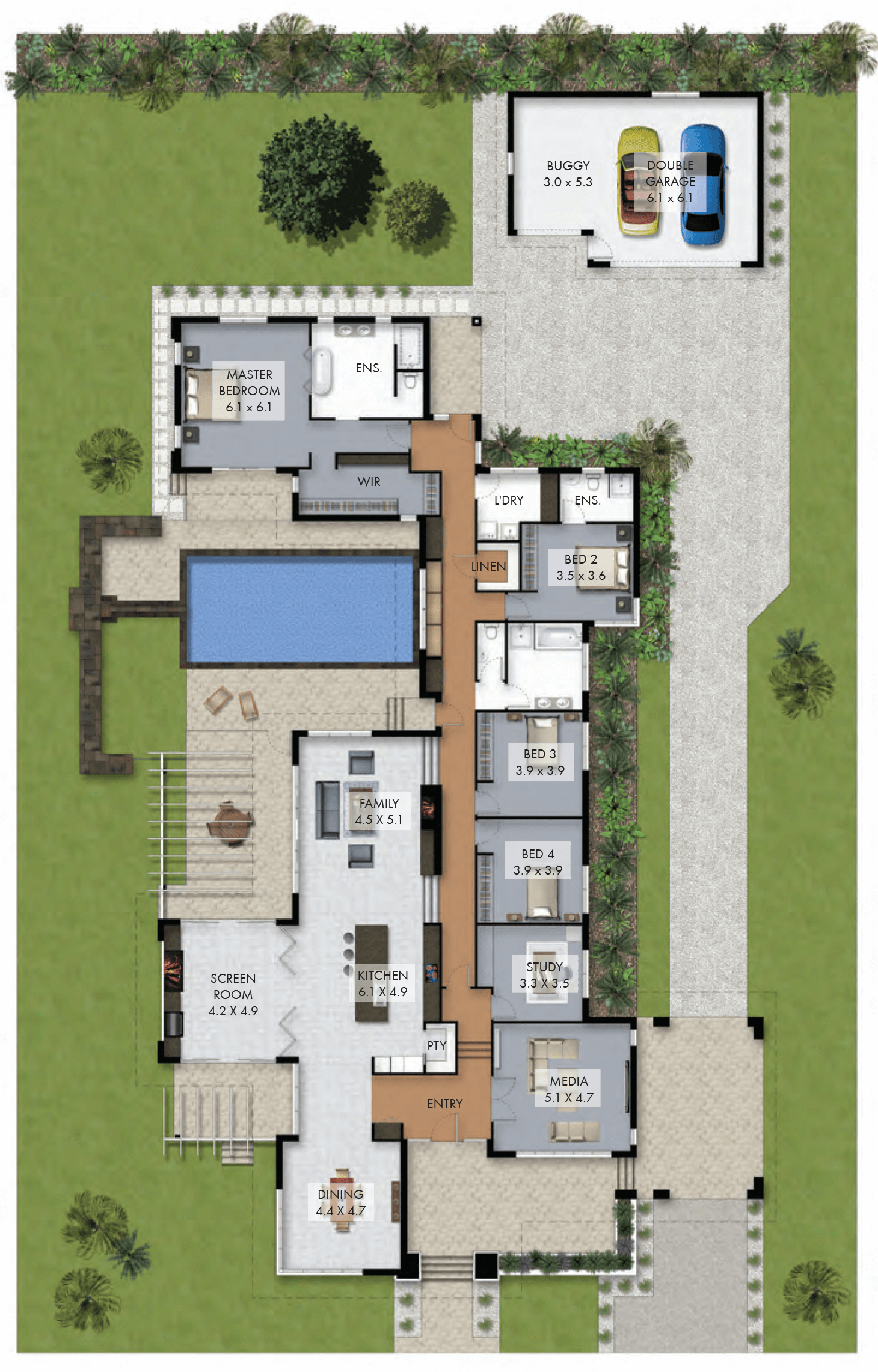Rectangle House Plans 4 Bedroom