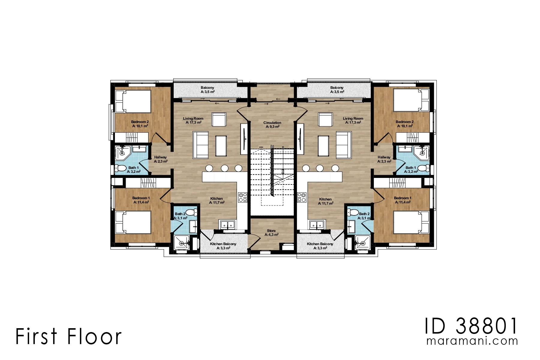 Two Bedroom Apartment House Plans