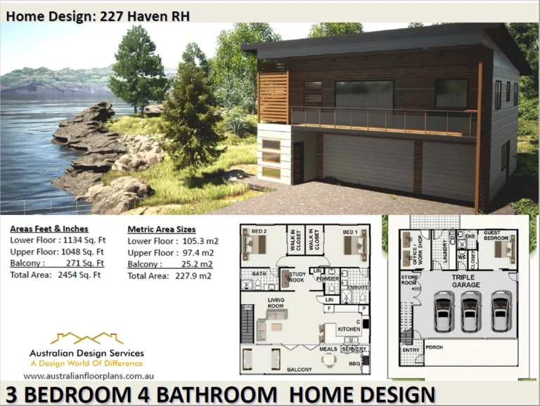 Garage Apartment 3 Bedroom House Plan No 227 Haven RH Living Area 227 9 M2 2454 Sq Foot Carriage House Concept House Plans For Sale Etsy