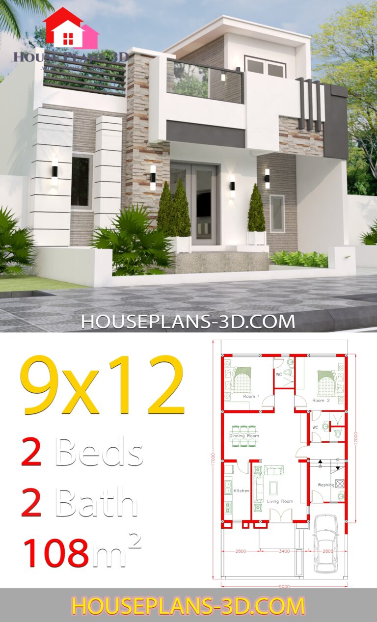 House Design 9x12 With 2 Bedrooms Full Plans House Plans 3D