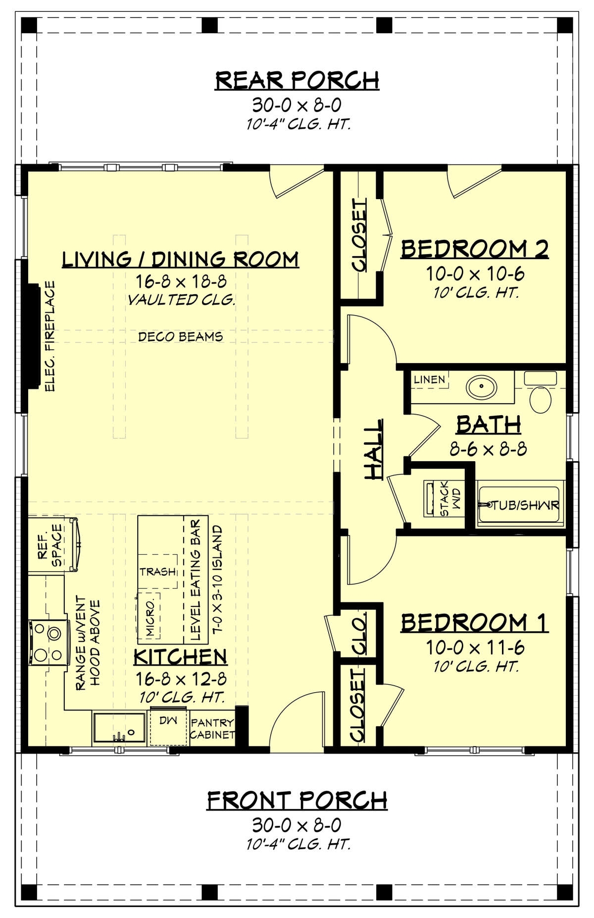 Two Bedroom One Bath House Plans