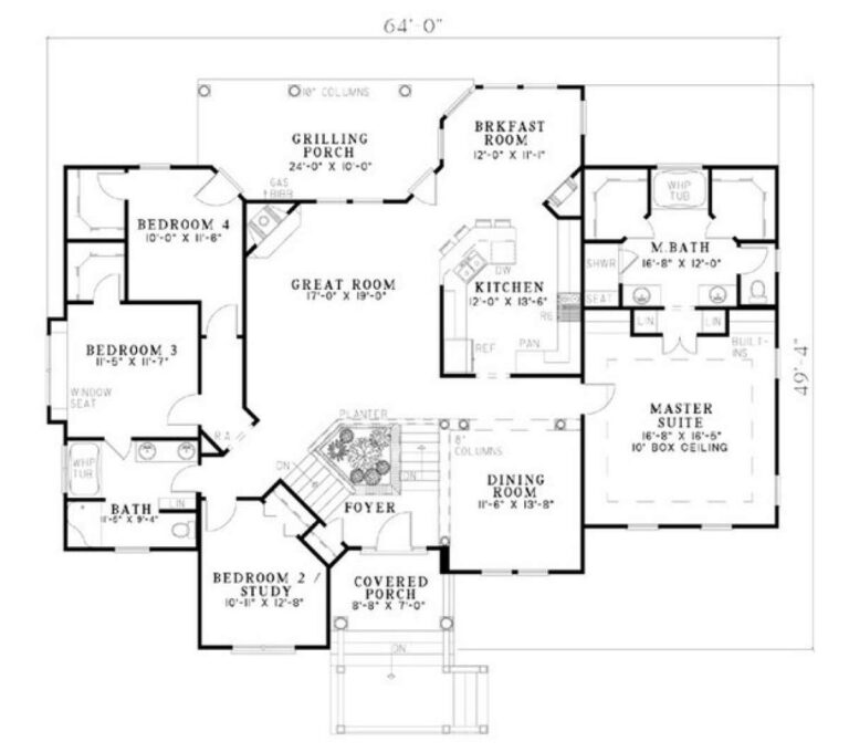 House Plan 110 00335 Traditional Plan 2 495 Square Feet 4 Bedrooms 2 5 Bathrooms