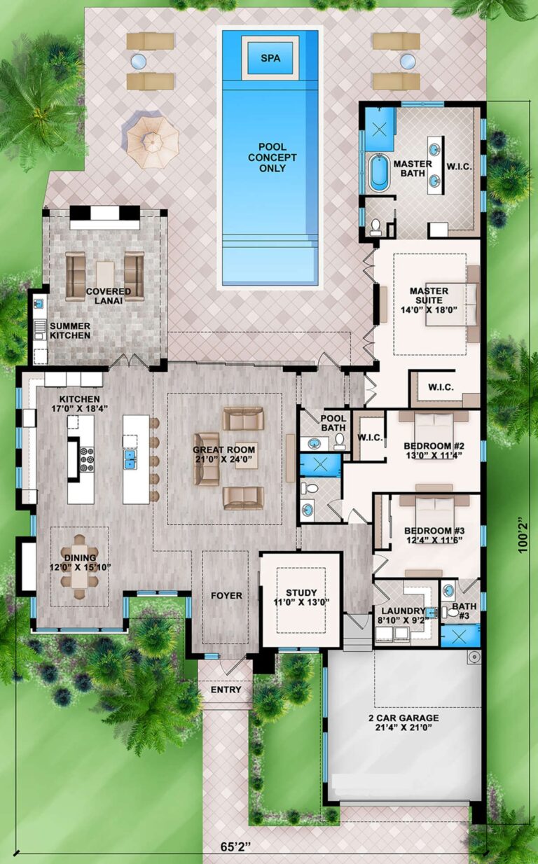 House Plan 207 00084 Modern Plan 3 083 Square Feet 3 Bedrooms 3 5 Bathrooms