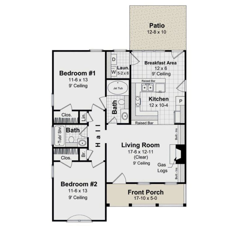 House Plan 348 00002 Traditional Plan 1 000 Square Feet 2 Bedrooms 2 Bathrooms
