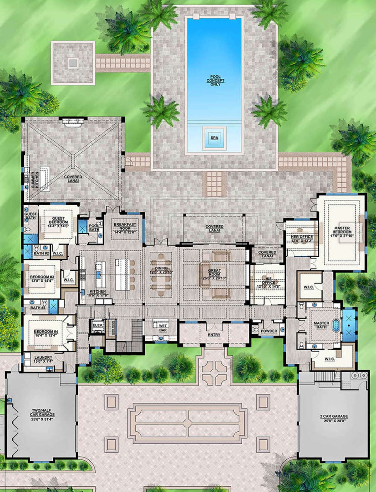 Seven Bedroom House Plans